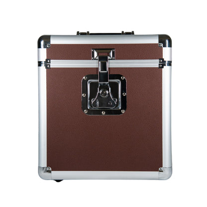 Rock on Wall Flight Case 25 LP Brown, Brown, Suitcase with Imitation Leather Finish