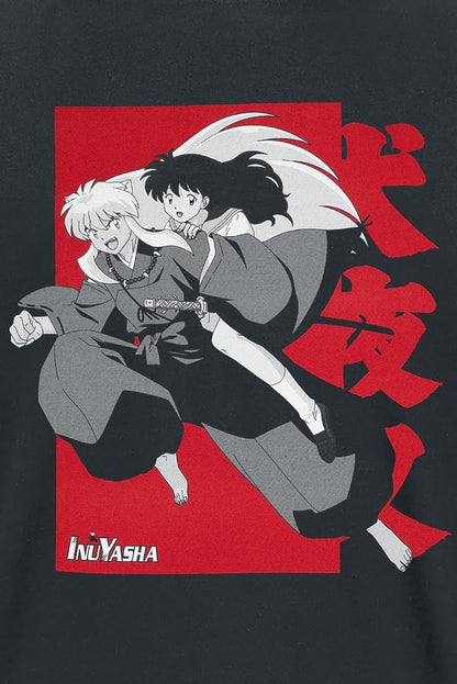 InuYasha Kagome On Männer T-Shirt schwarz S 100% Baumwolle Anime, Fan-Merch, TV-Serien