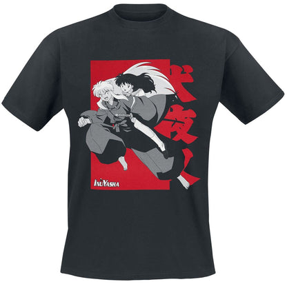 InuYasha Kagome On Männer T-Shirt schwarz S 100% Baumwolle Anime, Fan-Merch, TV-Serien
