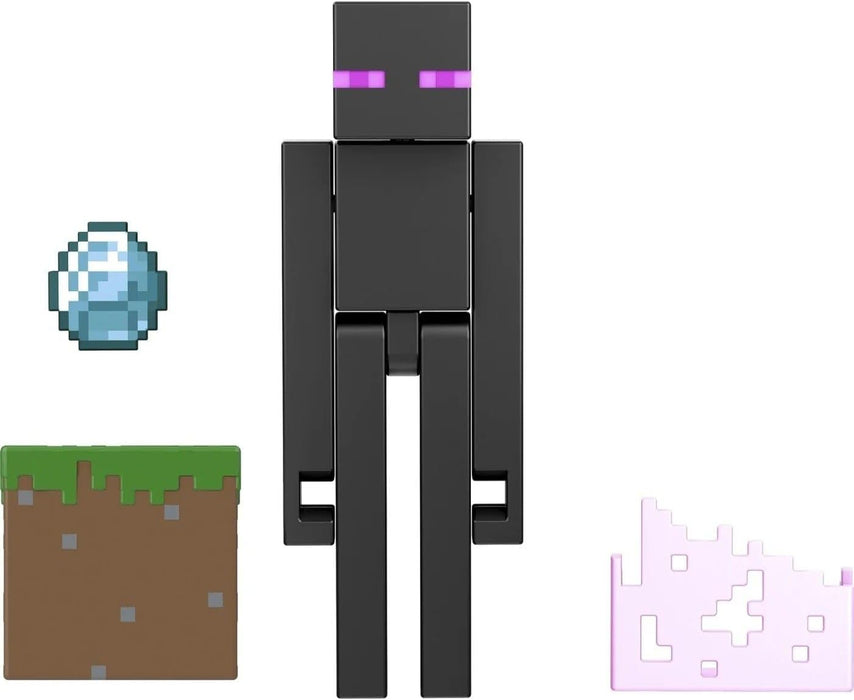 Mattel Minecraft Action Figure & Accessories 2-Pack with Enderman in 3.25-inch Scale, Collectible Toy Set