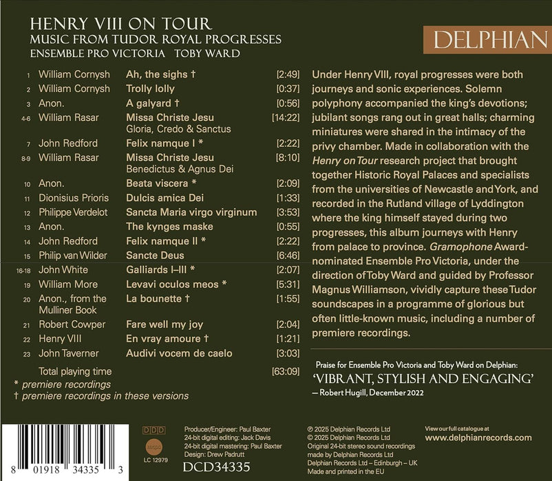 Henry VIII On Tour: Music from Tudor Royal Progresses