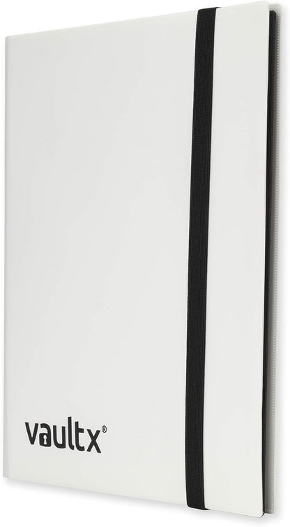 Vault X 9 Pocket Trading Card Strap Binder, 360 cards, Standard, 20 Side-Loading Pages, Folder for Collectible Card Games, Sports, TCG (White