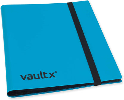Vault X 9 Pocket Trading Card Strap Binder, 360 cards, Standard, 20 Side-Loading Pages, Folder for Collectible Card Games, Sports, TCG (Blue