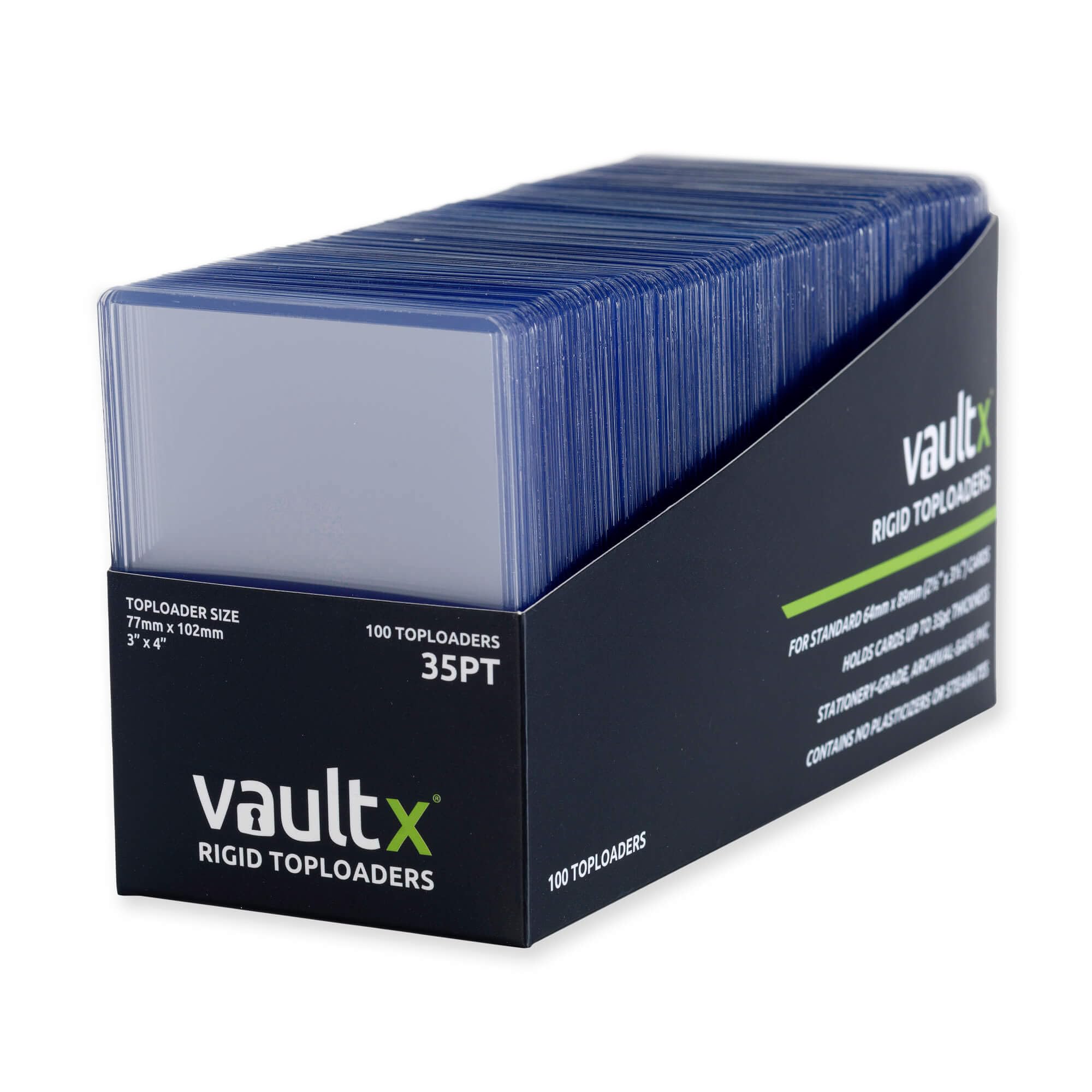 Vault X Toploaders 35pt, Trading Cards, Premium Extra Thick, 3" x 4" Seamless Rigid Card Holders, Hard Sleeves, Clear Protection for Collectible Card Games, Sports, TCG (100 Pack