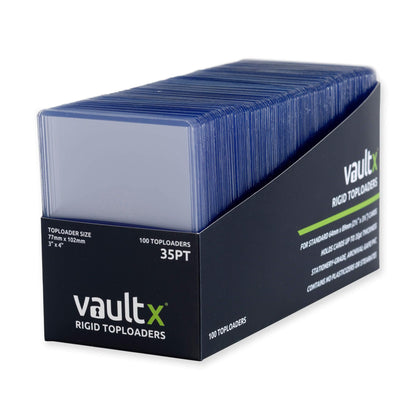 Vault X Toploaders 35pt, Trading Cards, Premium Extra Thick, 3" x 4" Seamless Rigid Card Holders, Hard Sleeves, Clear Protection for Collectible Card Games, Sports, TCG (100 Pack