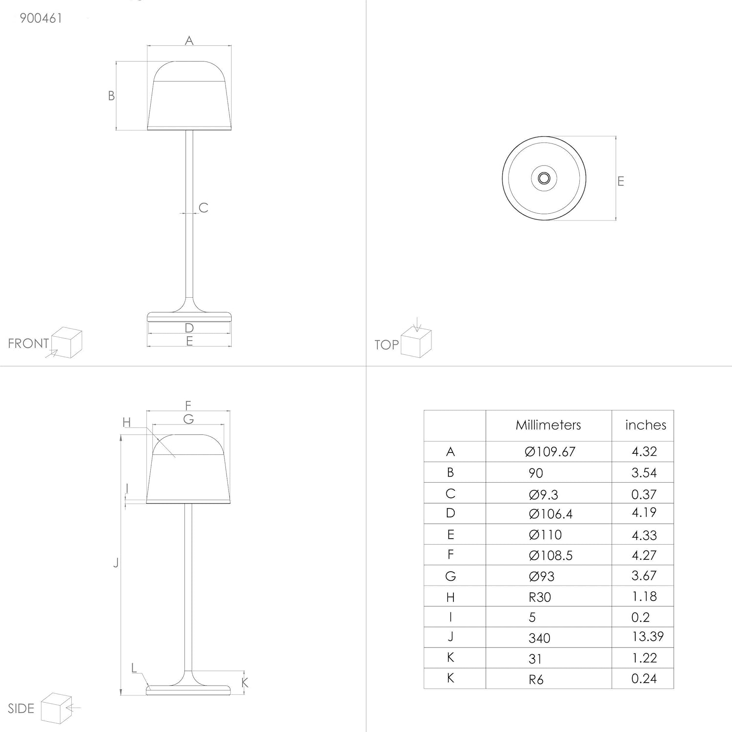 Eglo Mannera Table Lamp - Sand - 34 Cm X 11 Cm