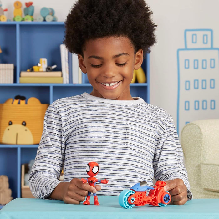 SPIDEY AND HIS AMAZING FRIENDS Marvel, Spidey Action Figure, Toy Motorcycle, Toys for 3-Year-Old Boys and Girls and Up