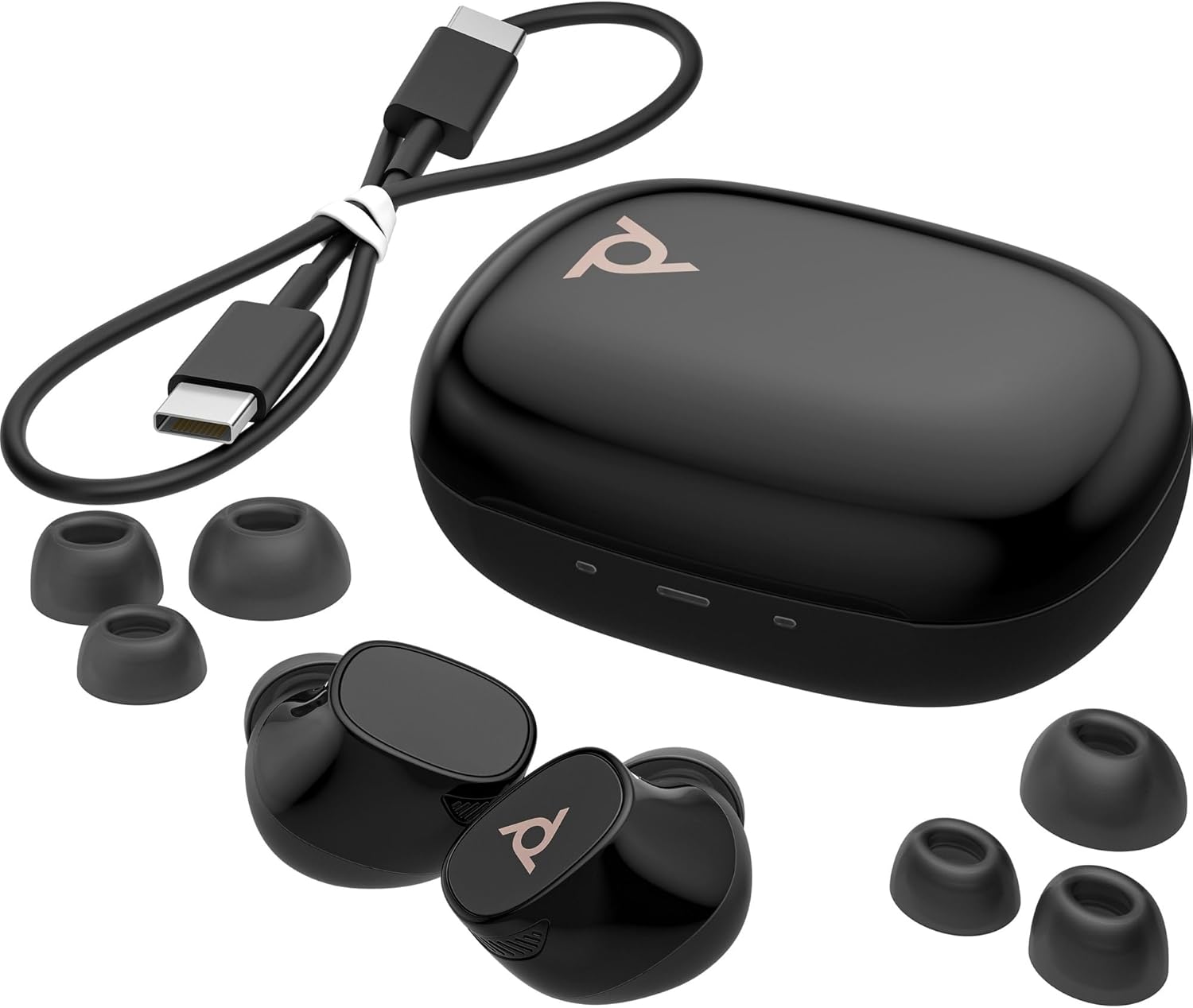 Voyager Free 20 True Wireless Ear Buds + Basic Charge Case (Black) - Adaptive ANC - Noise Cancelling Mics - AI Noise Reduction - Multipoint Connectivity - 8-Hr Battery Life - All-Day Comfort