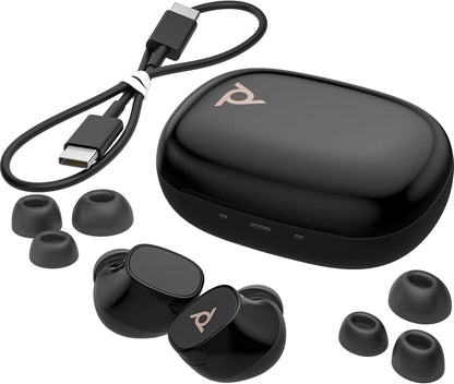 Voyager Free 20 True Wireless Ear Buds + Basic Charge Case (Black) - Adaptive ANC - Noise Cancelling Mics - AI Noise Reduction - Multipoint Connectivity - 8-Hr Battery Life - All-Day Comfort