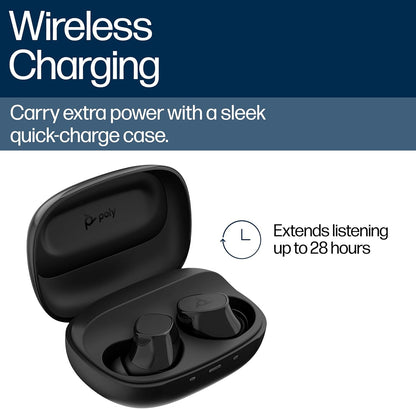 Poly Voyager Free 20 True Wireless Ear Buds + Basic Charge Case (Grey) - Adaptive ANC - Noise Cancelling Mics - AI Noise Reduction - Multipoint Connectivity - 8-Hr Battery Life - All-Day Comfort