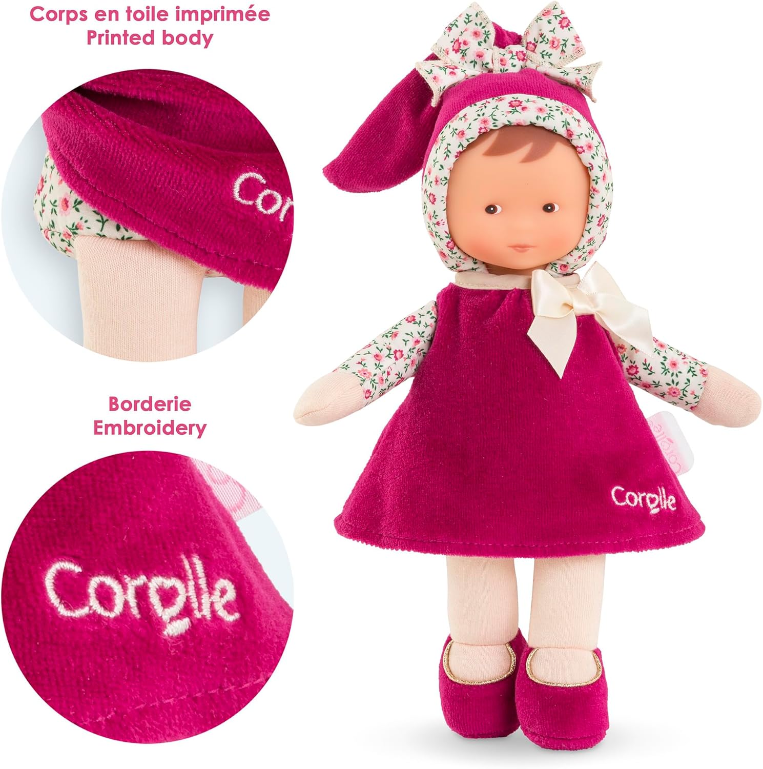 Corolle - Mijn knuffeldier, Miss Rose Grenadine, 25 cm, vanaf de geboorte, 9000010190