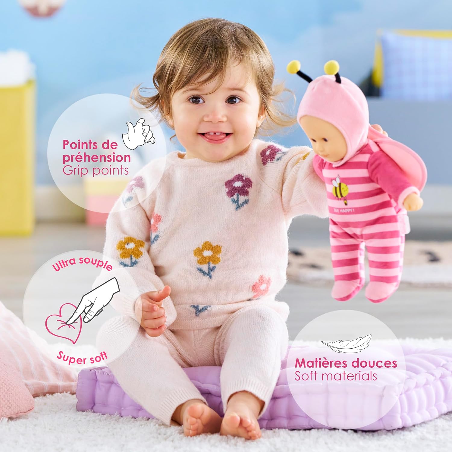 Corolle - Mijn knuffeldier, Pti'Coeur Bee, 30 cm, vanaf 9 maanden, 9000100800