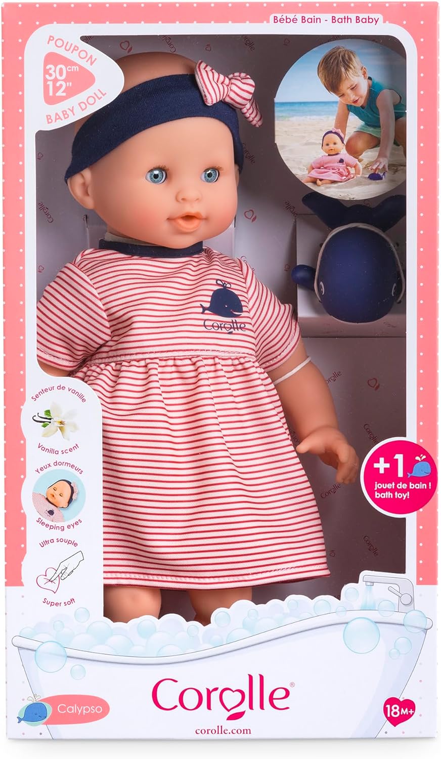 Corolle - Corolle Badpop Calypso - Walvis 30cm