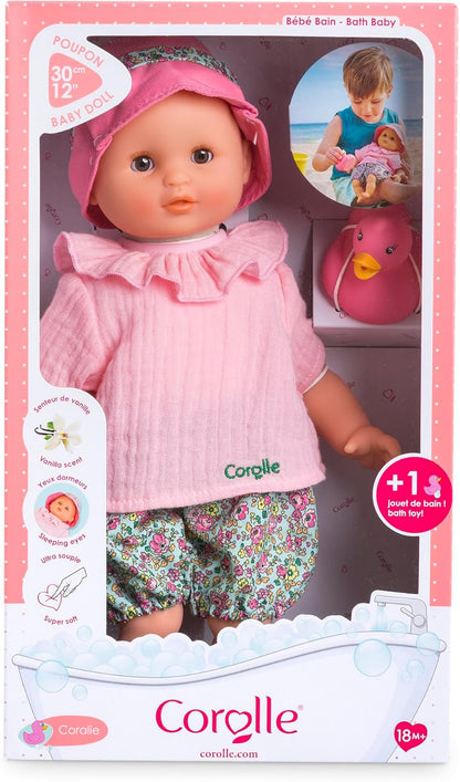 Corolle - Mijn eerste babypop, Coralie, met badspeelgoed, eend, 30 cm, vanaf 18 maanden, 9000100870