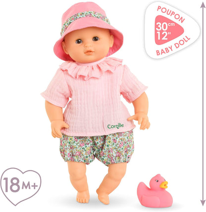 Corolle - Mijn eerste babypop, Coralie, met badspeelgoed, eend, 30 cm, vanaf 18 maanden, 9000100870