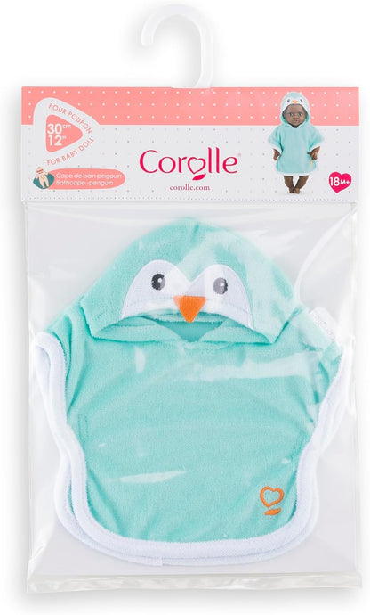 Corolle - Badcape, pinguïn, kleding, voor poppen 30 cm, vanaf 18 maanden, 9000111010