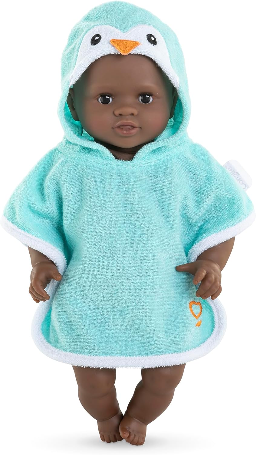 Corolle - Badcape, pinguïn, kleding, voor poppen 30 cm, vanaf 18 maanden, 9000111010