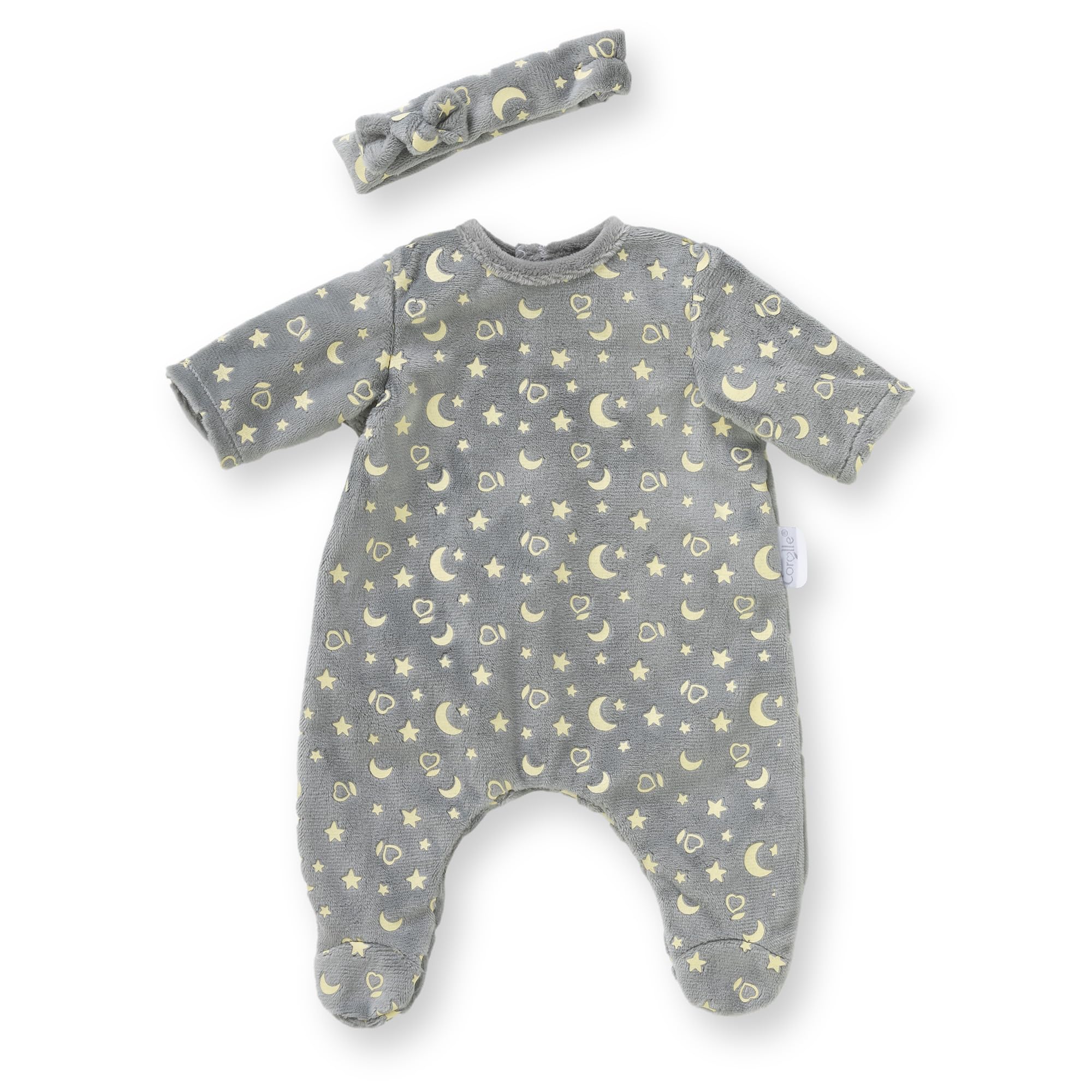 Corolle - Pyjama schijnt in de nacht en hoofdband, kleding, voor poppen 30 cm, vanaf 18 maanden, 9000111020