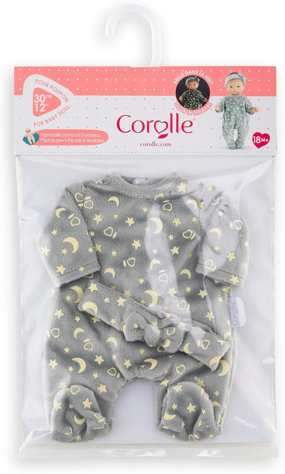 Corolle - Pyjama schijnt in de nacht en hoofdband, kleding, voor poppen 30 cm, vanaf 18 maanden, 9000111020