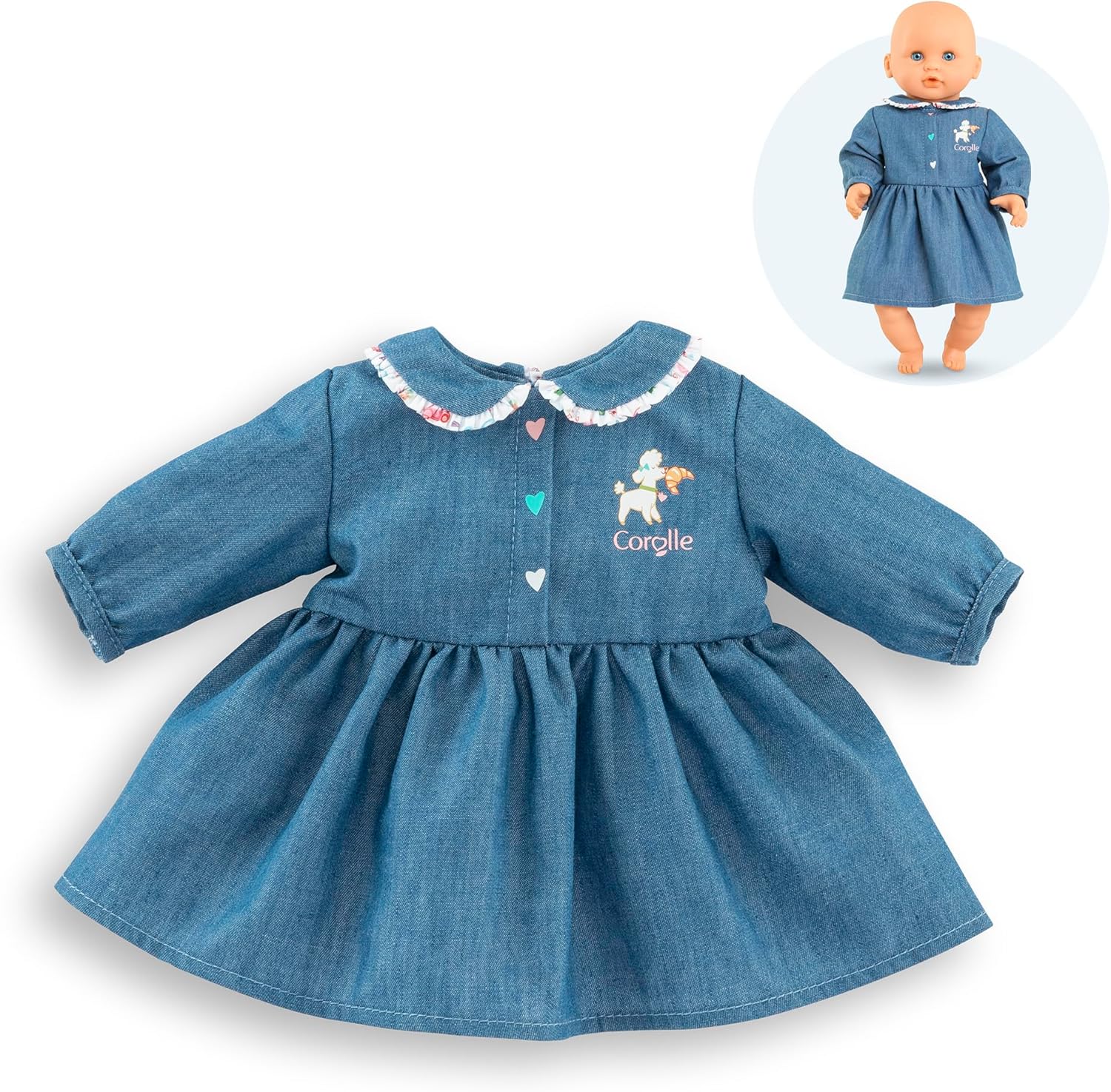 Corolle - Jurk, een weekend in Parijs, kleding voor poppen 30 cm, vanaf 18 maanden, 9000111050