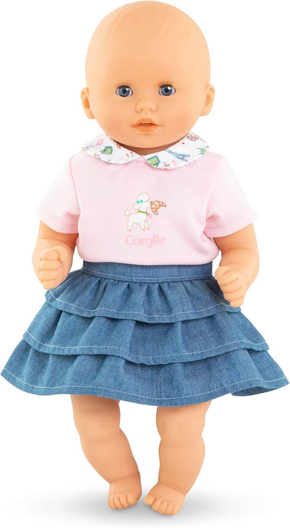 Corolle - Rok met ruches en T-shirt, een weekend in Parijs, kleding, voor poppen 30 cm, vanaf 18 maanden, 9000111060