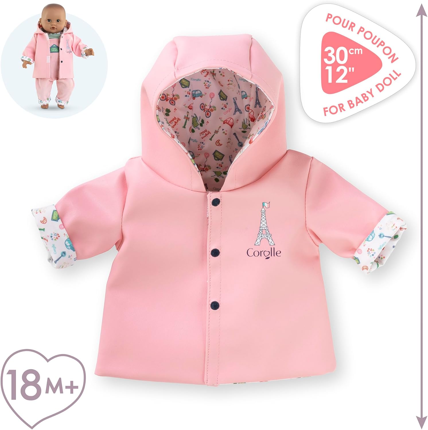 Corolle - Corolle Omkeerbare Regenjas voor Babypop 30cm