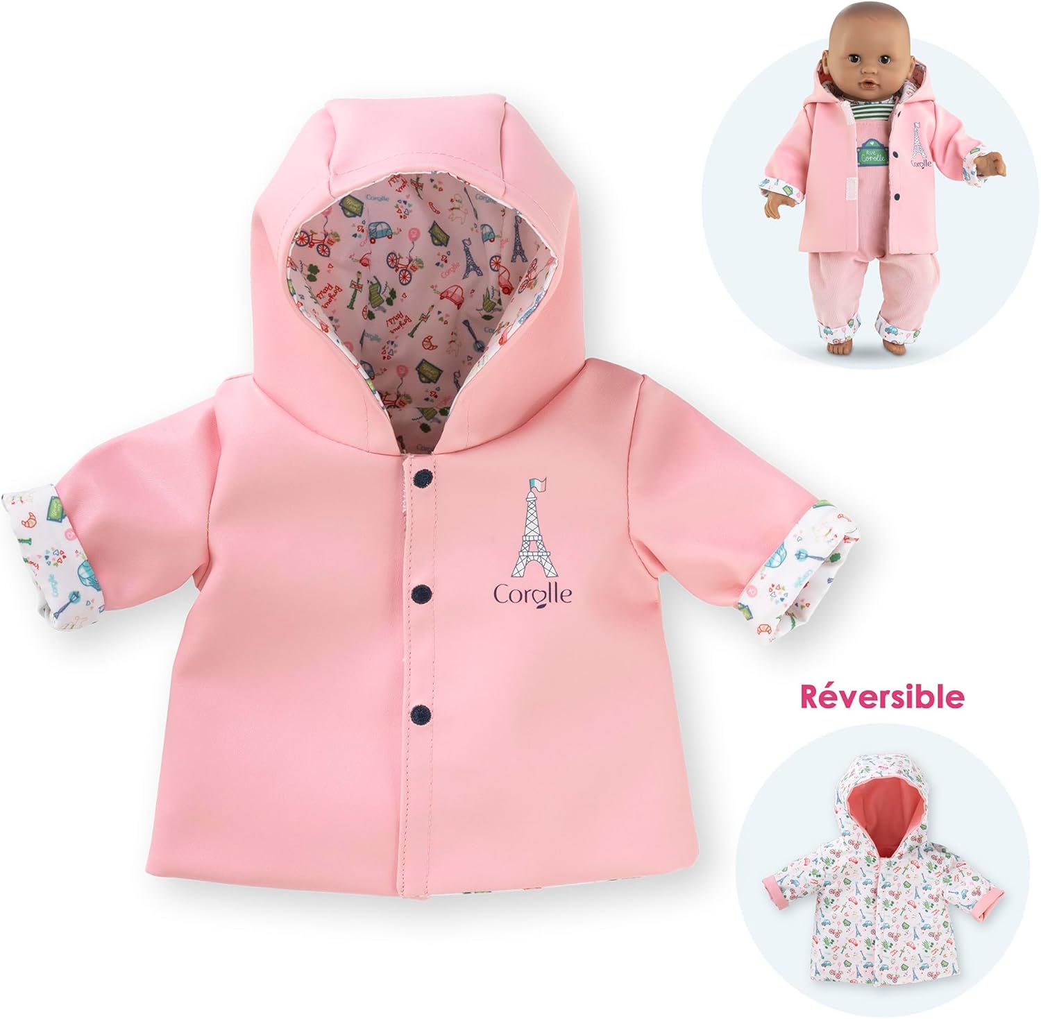 Corolle - Corolle Omkeerbare Regenjas voor Babypop 30cm
