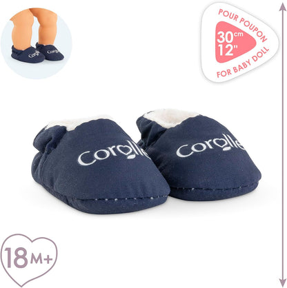 Corolle - Slippers marineblauw, voor poppen 30 cm, vanaf 18 maanden, 9000111120