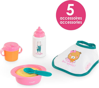 Corolle - Kleine lunchbox, roze, 5 accessoires, voor poppen 30 cm, vanaf 18 maanden, 9000111130