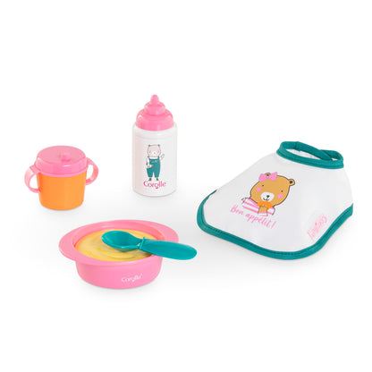 Corolle - Kleine lunchbox, roze, 5 accessoires, voor poppen 30 cm, vanaf 18 maanden, 9000111130