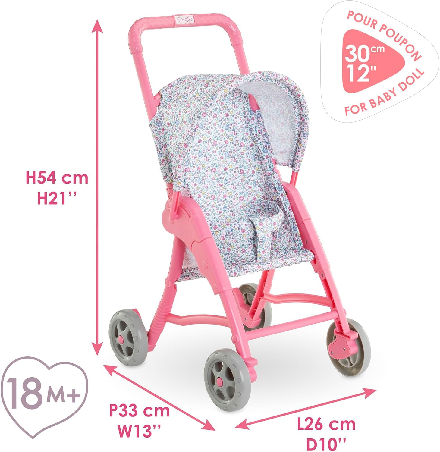 Corolle - Corolle Kinderwagen Bloemen voor Babypop 30cm