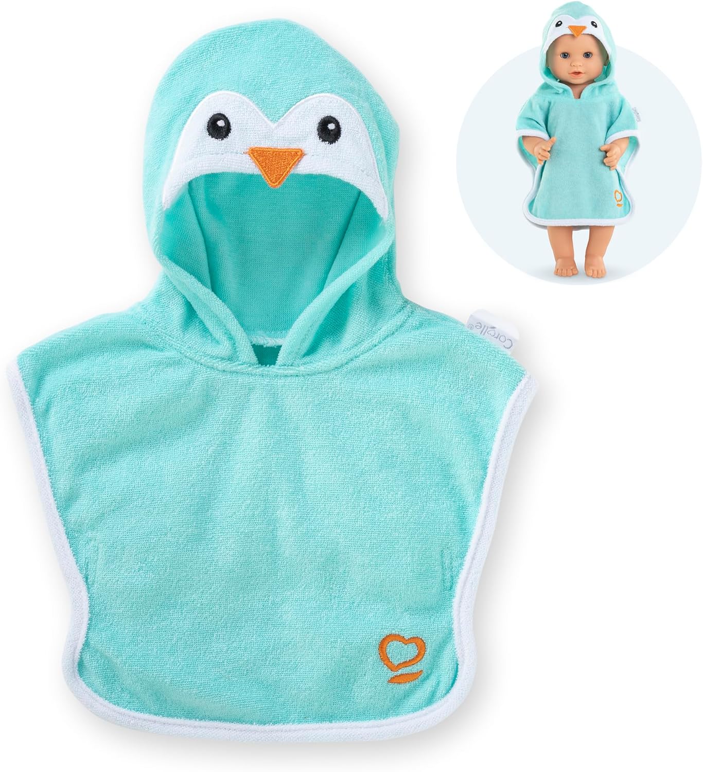 Corolle - Corolle Badcape voor Babypop - Pinguin 36cm
