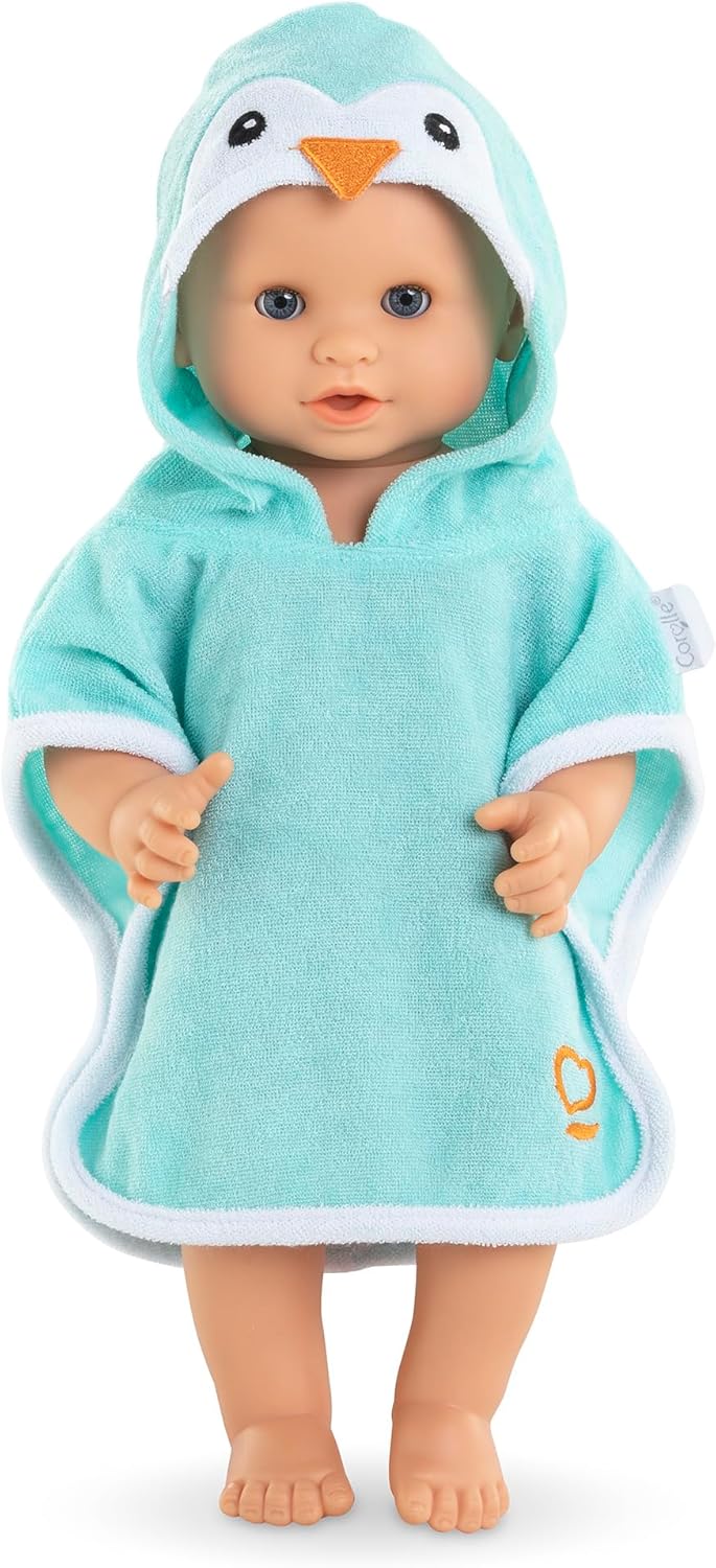 Corolle - Corolle Badcape voor Babypop - Pinguin 36cm
