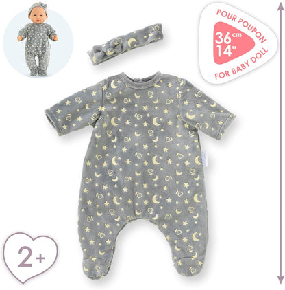 Corolle - Corolle Poppen Pyjama Glitter in het Donker en Haarband 36cm