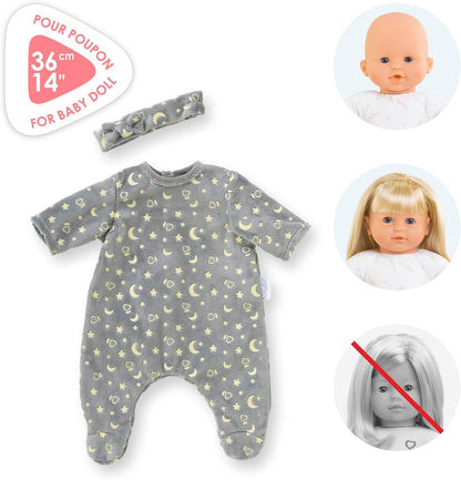 Corolle - Corolle Poppen Pyjama Glitter in het Donker en Haarband 36cm