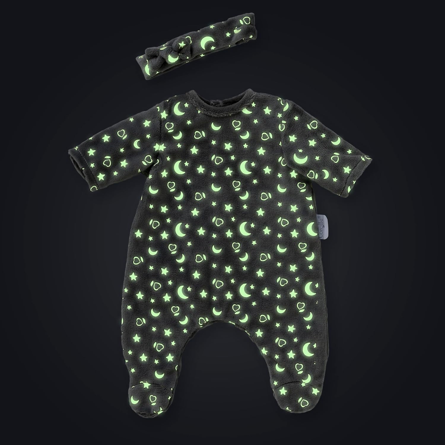 Corolle - Corolle Poppen Pyjama Glitter in het Donker en Haarband 36cm