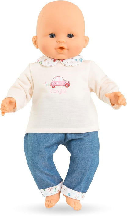 Corolle - T-shirt met lange mouwen en jeans, een weekend in Parijs, kleding, voor poppen 36 cm, vanaf 2 jaar, 9000141690