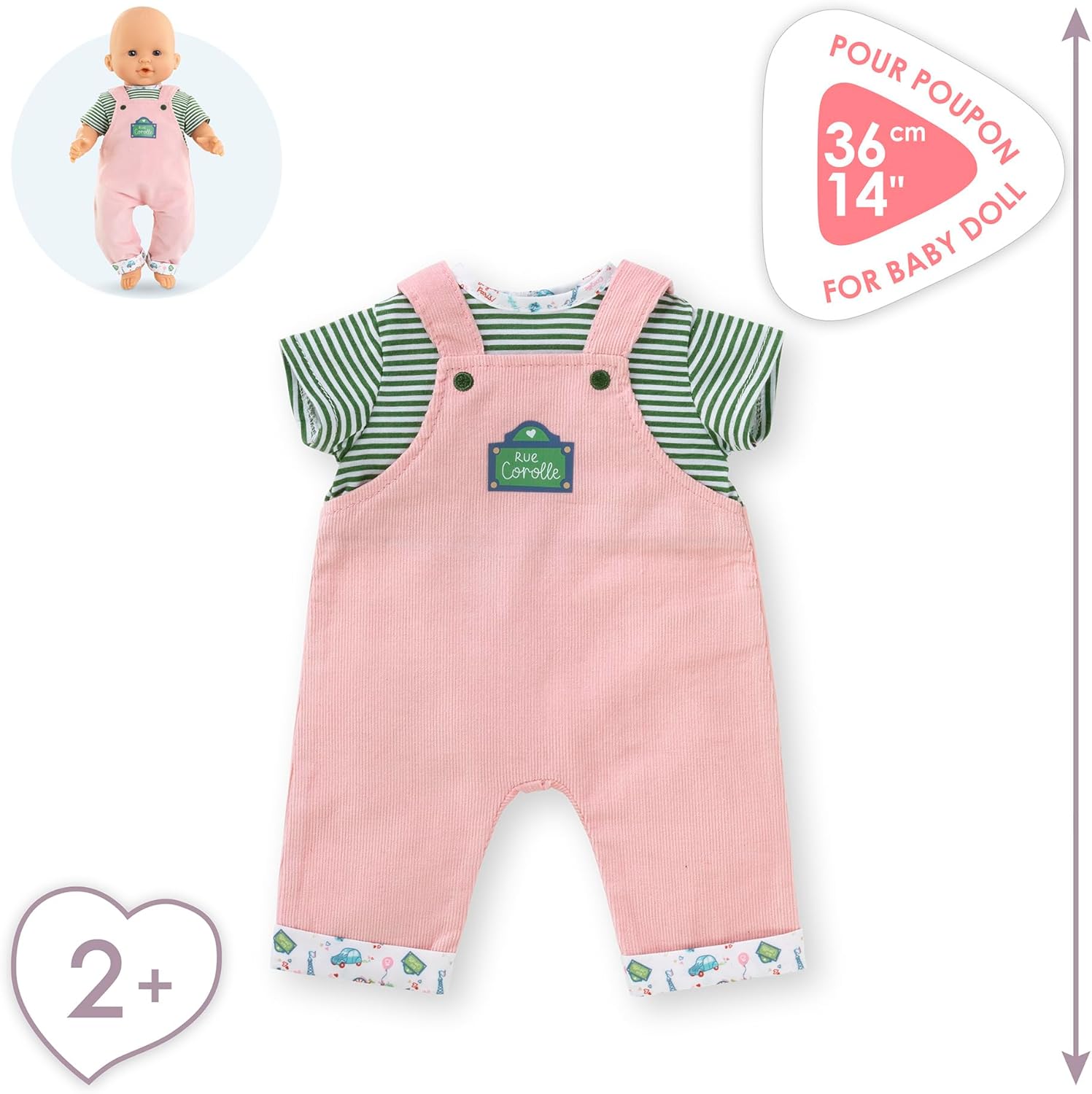 Corolle - T-shirt en overall, een weekend in Parijs, kleding, voor poppen 36 cm, vanaf 2 jaar, 9000141700