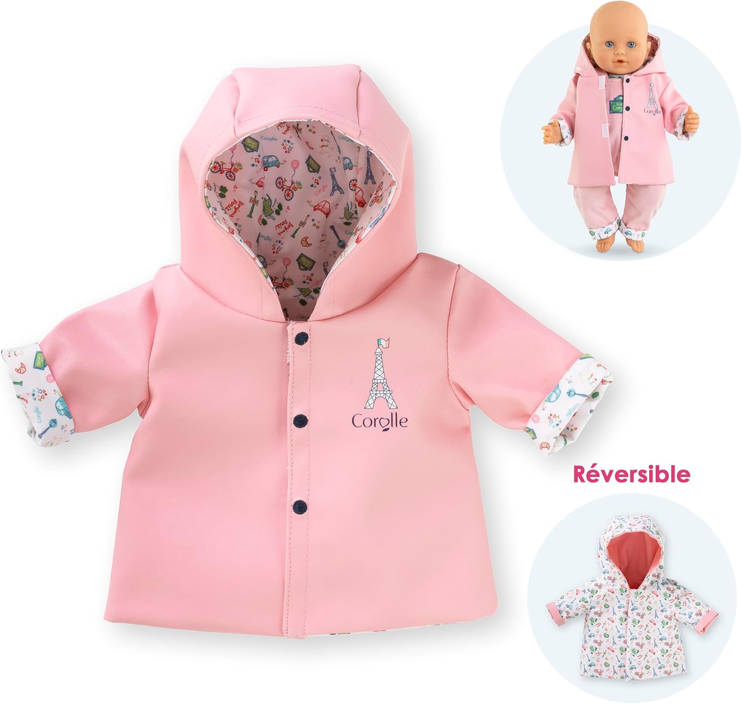 Corolle - Corolle Omkeerbare Regenjas voor Babypop 36cm