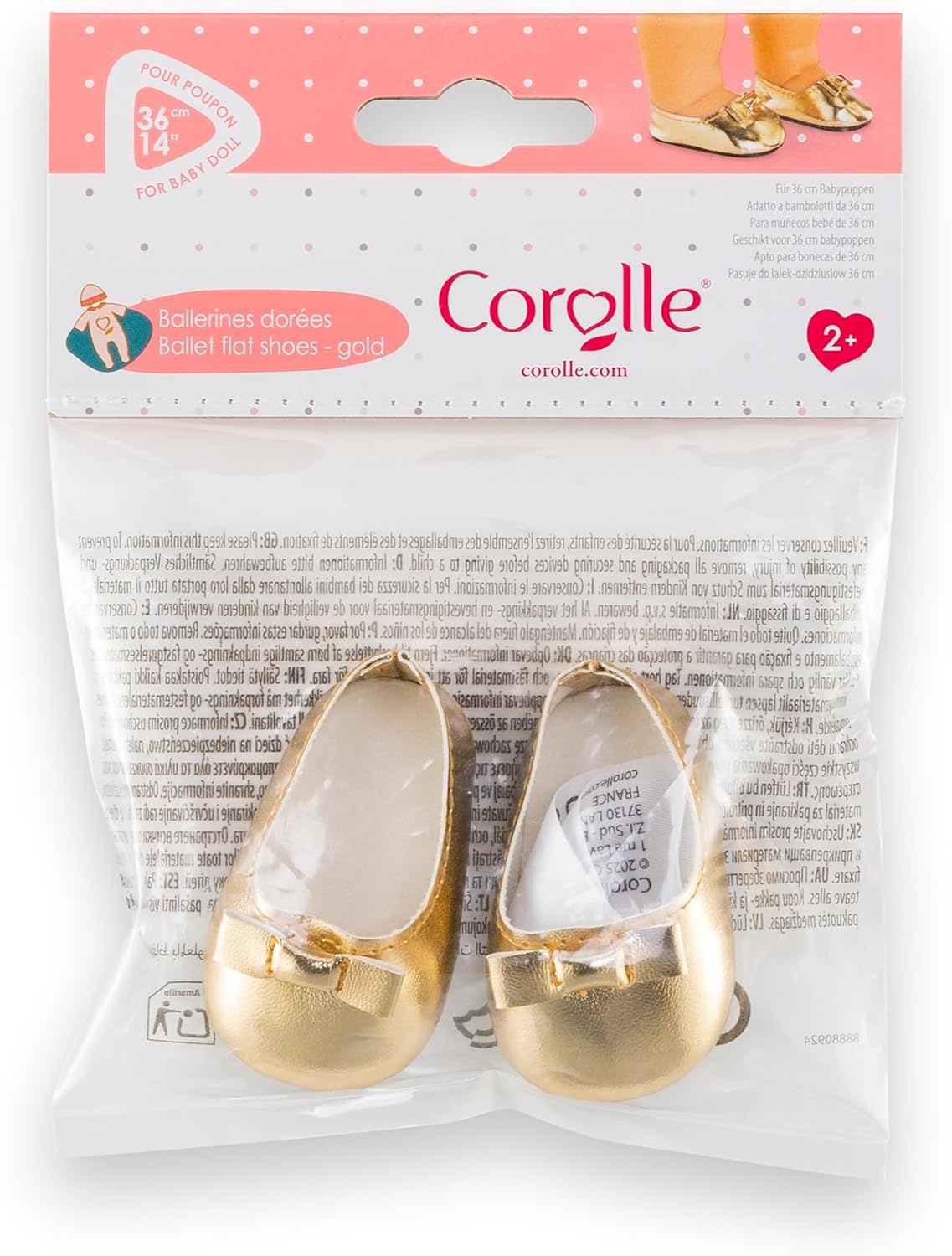 Corolle - Gouden ballerina's, voor poppen 36 cm, vanaf 2 jaar, 9000141780