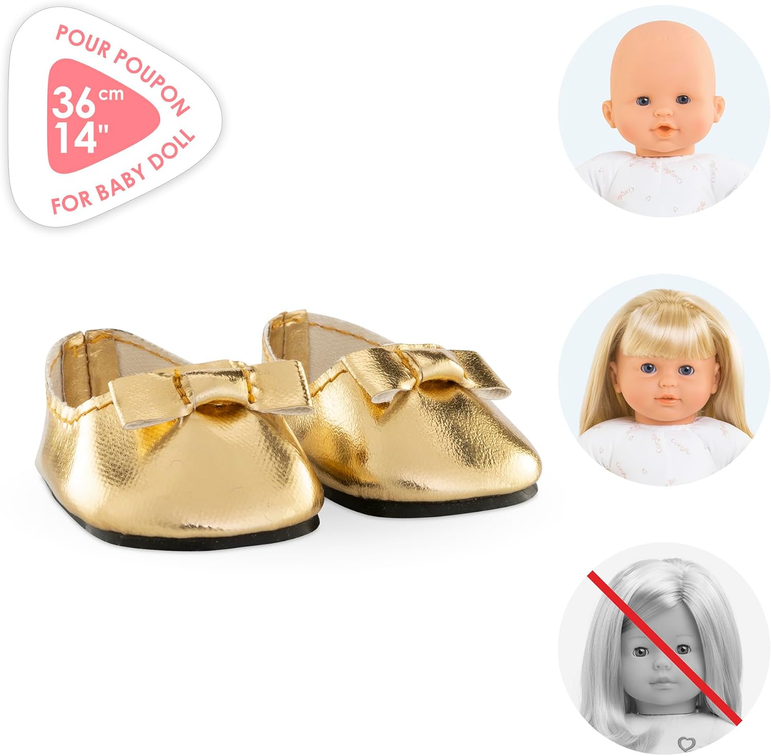 Corolle - Gouden ballerina's, voor poppen 36 cm, vanaf 2 jaar, 9000141780
