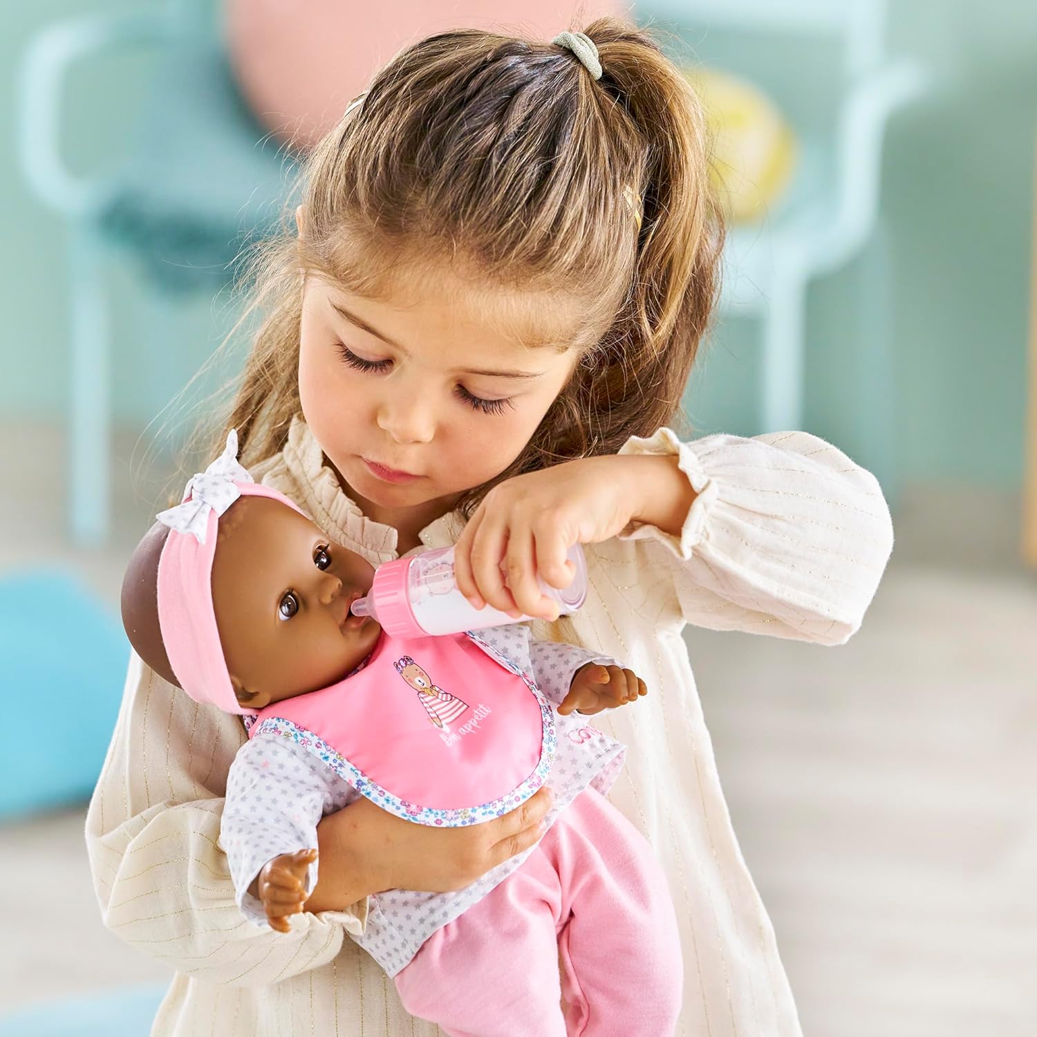 Corolle - Corolle Slabbetje en Magische Melkfles voor Babypop