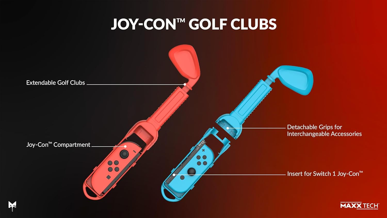 Maxx Tech Joy-Con Sports Kit for Nintendo Switch 2&1, Switch Sports, 12in1 Joy-con sports kit, Nintendo Switch 2 & 1 compatible