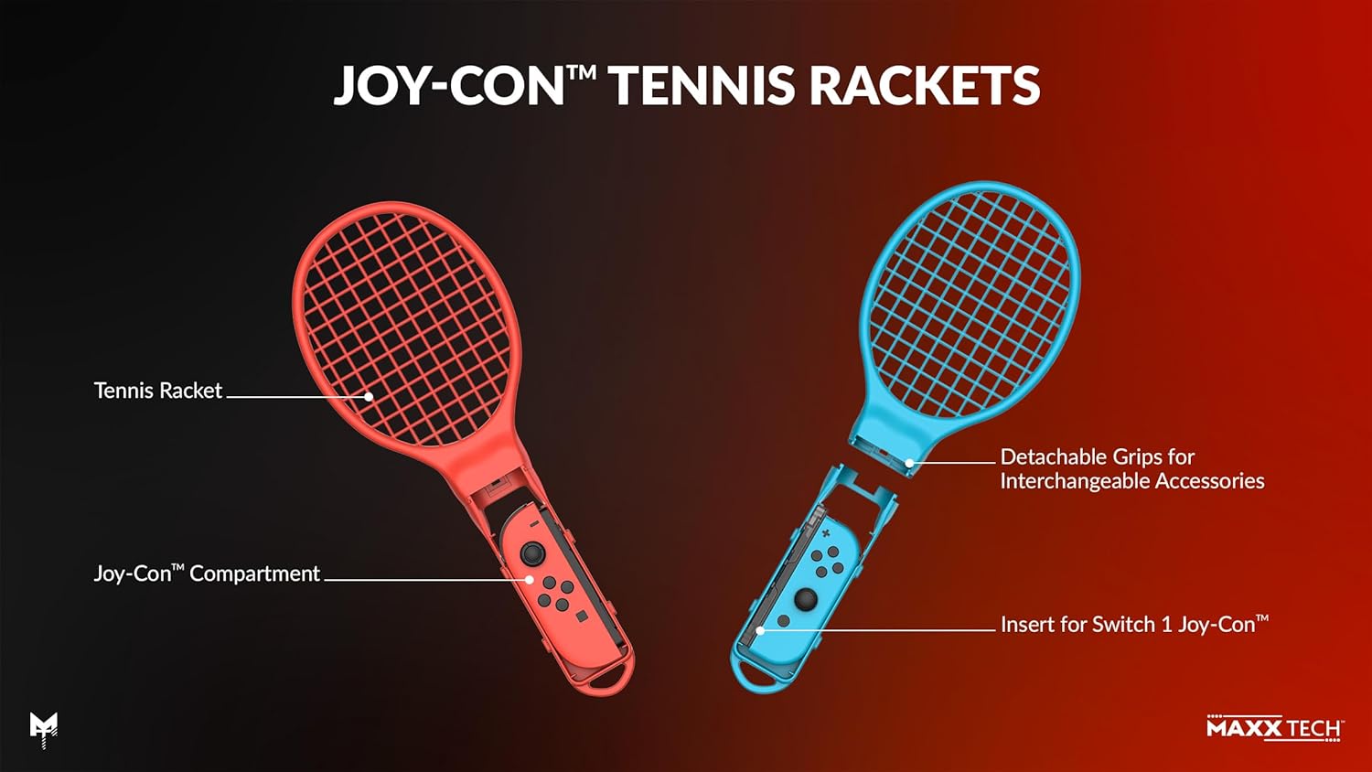 Maxx Tech Joy-Con Sports Kit for Nintendo Switch 2&1, Switch Sports, 12in1 Joy-con sports kit, Nintendo Switch 2 & 1 compatible