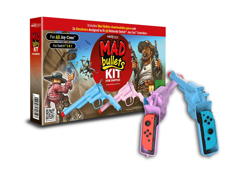 Mad Bullets Kit for Switch 2&1 - Includes Downloadable Switch Code in Box Game - Compatible with Nintendo Switch 2 & 1! Fits All Joy-Cons!