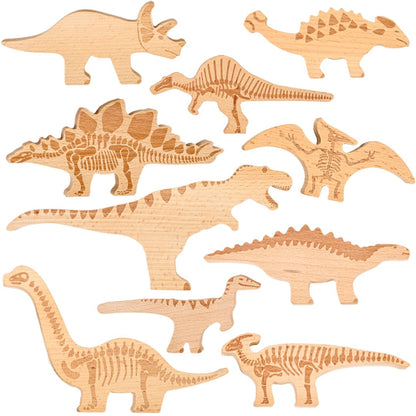 TickiT 74061 Dinosaurus Houten Blocks – Building Blocks – Dinosaurus Blocks – Houten Speelgoed – Stapelspeelgoed