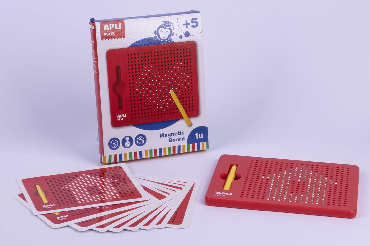 APLI Kids 17536 Magnettafel Pädagogische Tafel 215 x 12 x 170 mm mit Magnetstift und Karteikarten Beispiel