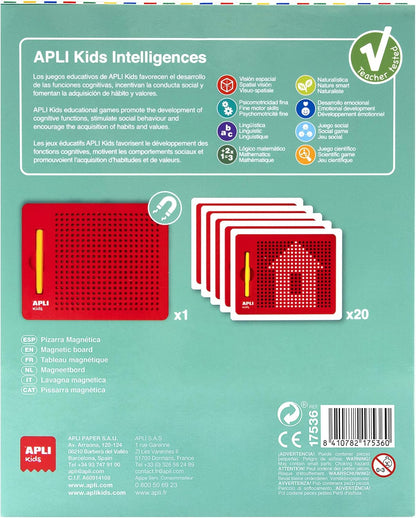 APLI Kids 17536 Magnettafel Pädagogische Tafel 215 x 12 x 170 mm mit Magnetstift und Karteikarten Beispiel
