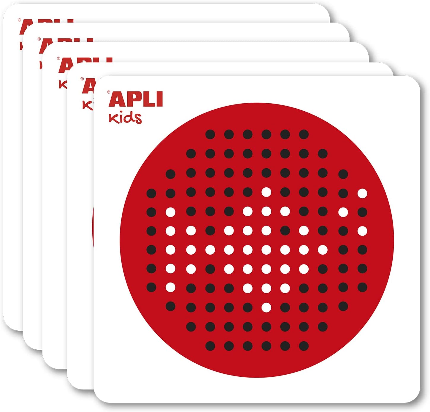 APLI Kids 19088 19088-Magnetische Lerntafel rund inklusive Magnetstift und Karteikarten z.B, Gelb, Rot, Mini (Ø141 x 25 mm