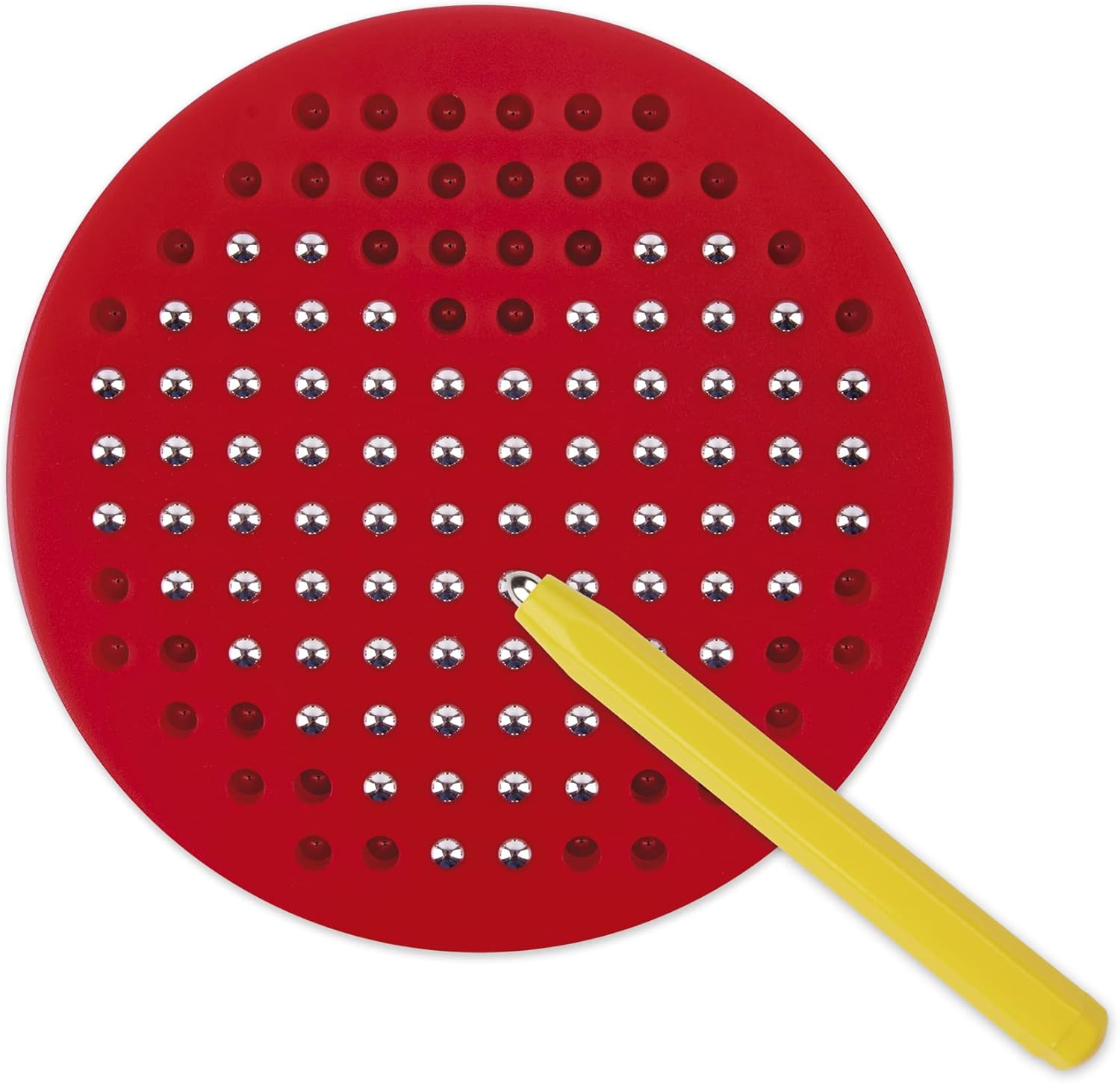 APLI Kids 19088 19088-Magnetische Lerntafel rund inklusive Magnetstift und Karteikarten z.B, Gelb, Rot, Mini (Ø141 x 25 mm